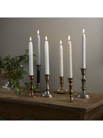 STAR Trading Gedrehte LED Stabkerzen ,Flamme Swirl, 2 Stck, Echtwachs, Batterie, T