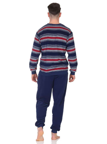 NORMANN Langarm Schlafanzug Frottee Bündchen - 86680 in rot