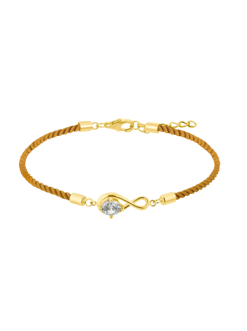 Amor Armband Silber 925, 14ct gelbvergoldet, Textil in Gold