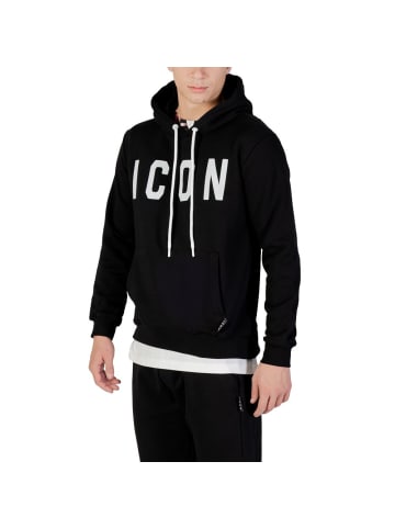 Icon Schwarz Schwarz und Weiß Baumwolle Hoodie