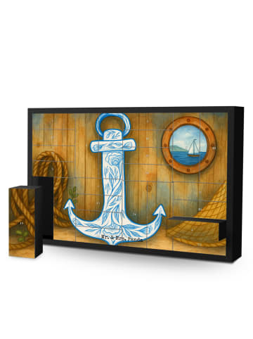 Mr. & Mrs. Panda Adventskalender Anker Blau Design ohne Spruch in Weiß