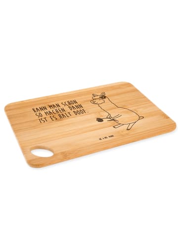 Mr. & Mrs. Panda Holzbrett Alpaka Blume mit Spruch in Braun