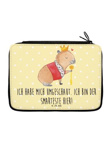 Mr. & Mrs. Panda Federmäppchen Capybara König mit Spruch in Gelb Pastell