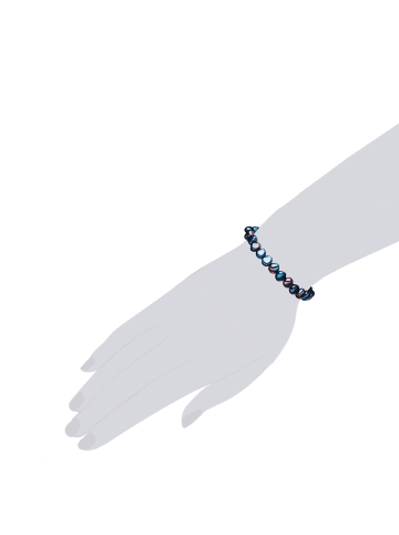 Valero Pearls Set (Armband+Ohrringe) aus Sterling Silber mit Süßwasser-Zuchtperle in blau