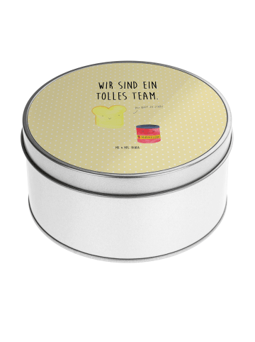 Mr. & Mrs. Panda Blechdose Toast Marmelade mit Spruch in Gelb Pastell