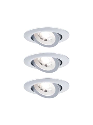 paulmann LED Einbaustrahler Set 3er schwenkbar in chrom matt -Ø82mm