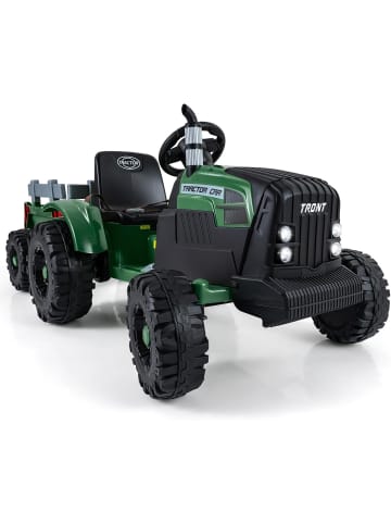COSTWAY Elektro Aufsitztraktor mit Anhänger 24V ab 3 Jahren in Grün