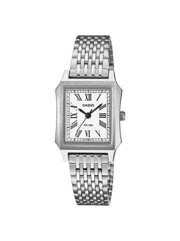 Casio Damen-Armbanduhr Quarz Rechteckig Stahl/Weiß