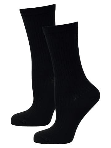 Nur Die Basicsocken Soft Modal Ripp in Schwarz