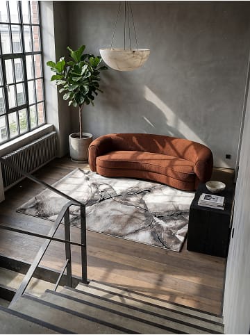 KADIMA DESIGN Teppichläufer Abstrakt pflegeleicht Wohnzimmer Schlafzimmer Flur in Grau