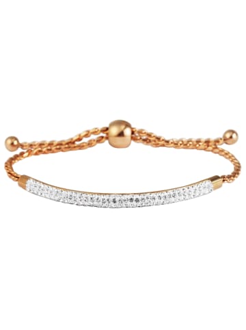 Adeliás Damen Armband aus Edelstahl mit Perle 23 cm in gold