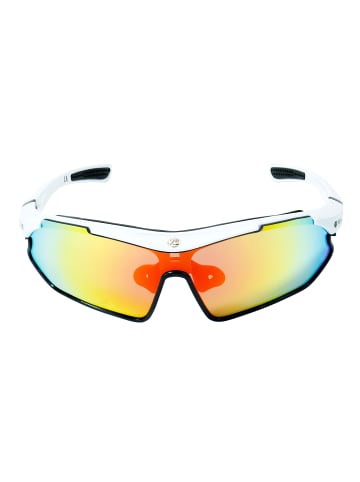 YEAZ SUNRAY Sport-Sonnenbrille weiß/schwarz/rot in weiß