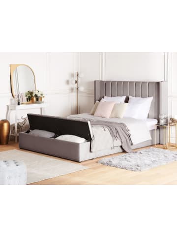 Beliani Doppelbett NOYERS in Grau - (W) 190 x (H) 132 x (L) 247 cm