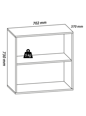 VCM  Regal Bücher Ordner Aktenregal Lona 2f in Grau