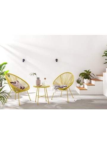 home24 Sitzgruppe Copacabana 3-teilig in Gelb