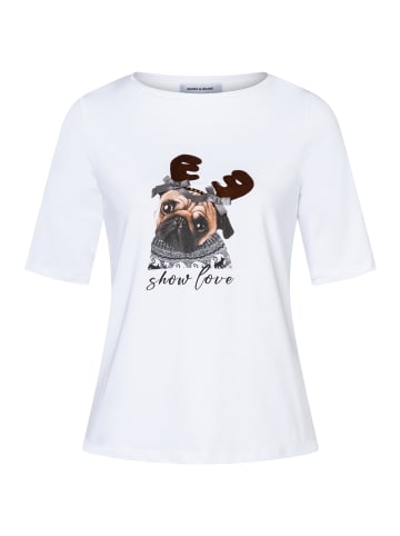 More & More süßes Stretch-Kurzarmshirt in white