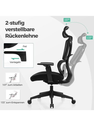 COSTWAY Ergonomischer Bürostuhl in Schwarz