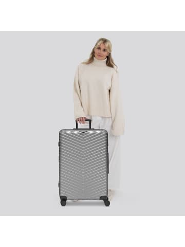 Redolz Essentials 18 4 Rollen Trolley 76 cm mit Dehnfalte in Metallic-Silver Shiny
