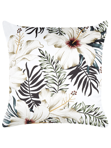 Beliani Dekokissen OKRA in Bunt/Grün/Weiß - (W) 45 x (H) 10 x (L) 45 cm