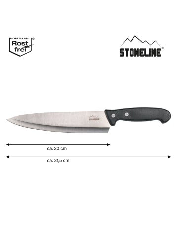 Stoneline 31,5 cm Kochmesser, mit Klingenschutz in Schwarz