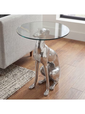 FineBuy Beistelltisch in Silber / Aluminium / 40x40x50