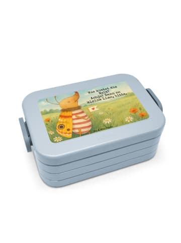 Mr. & Mrs. Panda Bento Box Nachtfalter Fähnchen Design mit Spruch in Blau Pastell