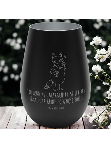 Mr. & Mrs. Panda Windlicht Fuchs Lord mit Spruch in Schwarz