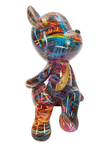 Mauro Ferretti Mehrfarbige Harzskulptur in Form eines Teddybären, 10,5 x 12 x 23,5 cm