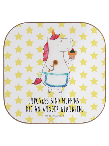 Mr. & Mrs. Panda Untersetzer für Gläser Einhorn Küche mit Spruch in Weiß