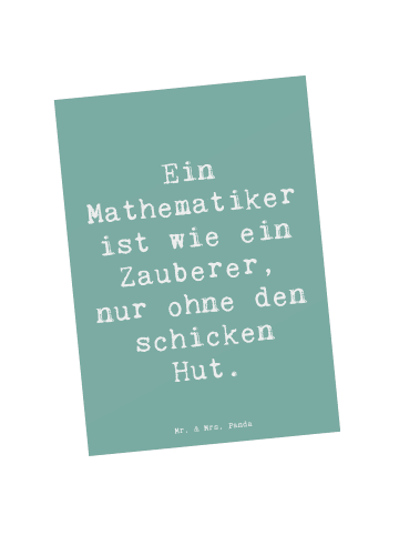 Mr. & Mrs. Panda Ansichtskarte Spruch Mathematiker Magie mit Spruch in Meeresbrise