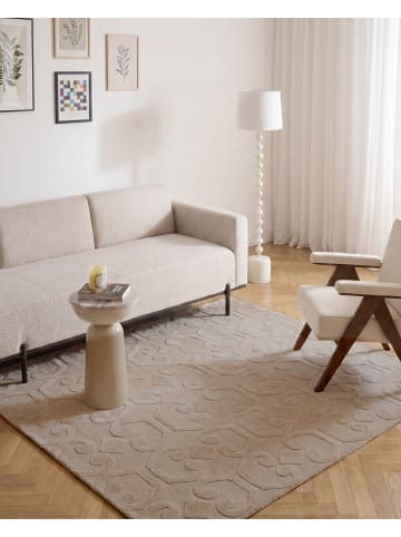 Beliani Kurzflor GANNETT in Beige - (W) 160 x (L) 160 cm