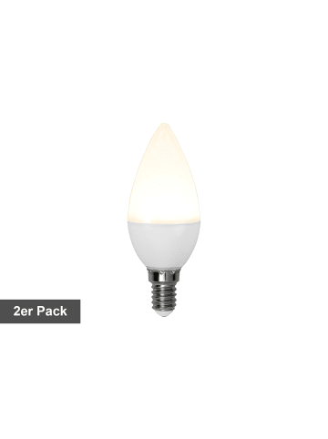 STAR Trading LED-Leuchtmittel Set ,Opaque Basic', 2er Set, E14, 5,5W, 470lm, milchi