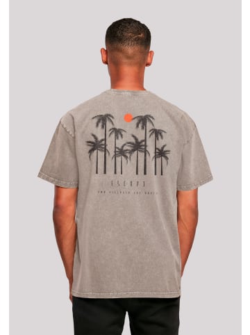 F4NT4STIC Oversize T-Shirt Oversize Escape Discover the World Palm Trees in Asphalt