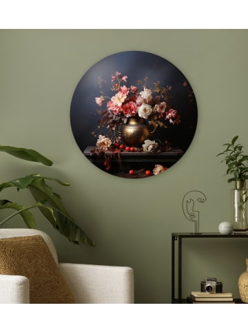 OnlyWow Rundes Wandbild Dunkelbraun