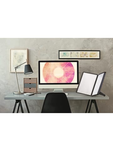 Durable Sichttafelständer Sherpa soho Display System table5 schwarz mit 5 Sichttafeln