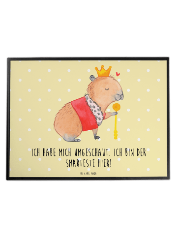 Mr. & Mrs. Panda Schreibunterlage Capybara König mit Spruch in Gelb Pastell