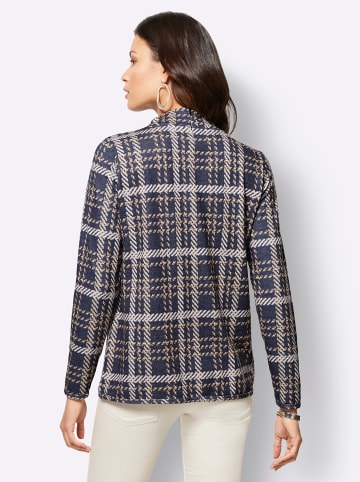 creation L Pullover in marine-schoko-gemustert