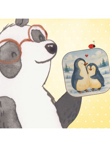 Mr. & Mrs. Panda Untersetzer Pinguin umarmen Design ohne Spruch in Weiß