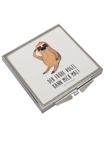 Mr. & Mrs. Panda Schminkspiegel Faultier Vogel mit Spruch in Weiß