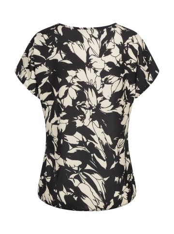Cloud5ive Cloud5ive Blouse Top with elastic hem and abstract print in beige/black