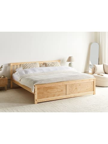 Beliani 3-tlg Doppelbett OLENDON in Braun