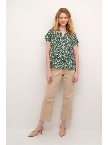 Cream Kurzarm-Bluse CRTiah Loose fit in Winter Green Daisy Flower