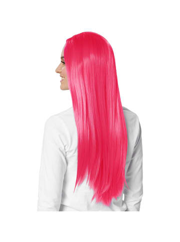 tectake Langhaarperücke mit glattem Haar, pink
