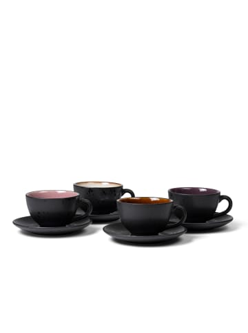 Bitz Tasse mit Untertasse Gastro in Schwarz ass.