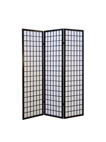 Homestyle4u 3-tlg. Paravent in Schwarz 132x175