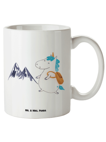Mr. & Mrs. Panda steingut tasse Einhorn Bergsteiger ohne Spruch in Weiß