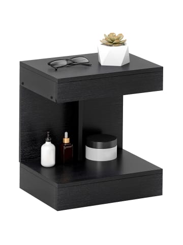 HOMCOM Nachttisch-40L x 30B x 46H cm-Schwarz