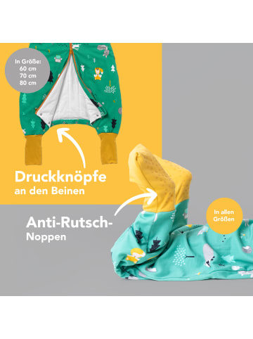 Schlummersack Bio Schlafsack mit Füßen und umklappbaren Bündchen 1.0 TOG in Orange