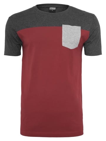 Urban Classics Urban Classics Herren 3-Tone Pocket Tee in burgundy/cha/gry