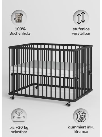 Sämann Sämann Laufgitter mit Matratze SleepPlus - Black Edition - Premium Kollektion